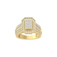thumbnail image 1 of ARAIYA FINE JEWELRY 10K Solid Yellow Gold Cluster Diamond Wedding Band Ring (1 1/4 cttw, I-J Color, I2-I3 Clarity) Size 9.5, 1 of 1