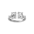 thumbnail image 1 of ARAIYA FINE JEWELRY 10K White Gold Baguette and Emerald-Shape Lab Grown Diamond Emerald cut Two Stone Band Ring (3 1/3 Cttw, D-F Color, VS1 Clarity) Size 9, 1 of 1