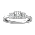 thumbnail image 1 of ARAIYA FINE JEWELRY 10K White Gold Baguette and Round Diamond Cluster Engagement Ring (1/4 cttw, I2-I3 Clarity, I-J Color) Size 5.5, 1 of 6