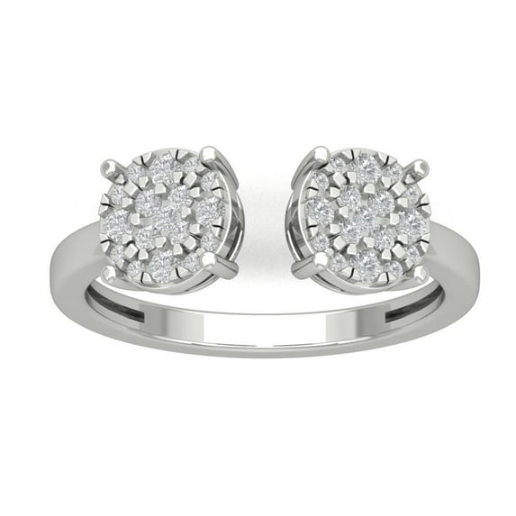 ARAIYA FINE JEWELRY 10K White Gold Cluster Lab Grown Diamond Band Ring (1/3 cttw, D-F Color, VS Clarity), Size 10