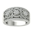 thumbnail image 1 of ARAIYA FINE JEWELRY 10K White Gold Cluster Lab Grown Diamond Half Eternity Band Ring (3/4 cttw, D-F Color, VS Clarity), Size 6.5, 1 of 5