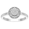 thumbnail image 1 of ARAIYA FINE JEWELRY 10K White Gold Cluster Lab Grown Diamond Halo Band Ring (1/4 cttw, D-F Color, VS Clarity), Size 6.5, 1 of 5