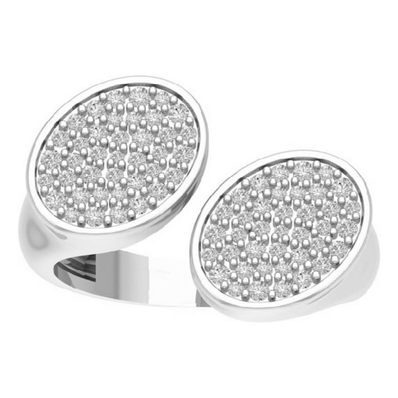 ARAIYA FINE JEWELRY 10K White Gold Cluster Lab Grown Diamond Space Band Ring (1/2 cttw, D-F Color, VS Clarity), Size 5.5