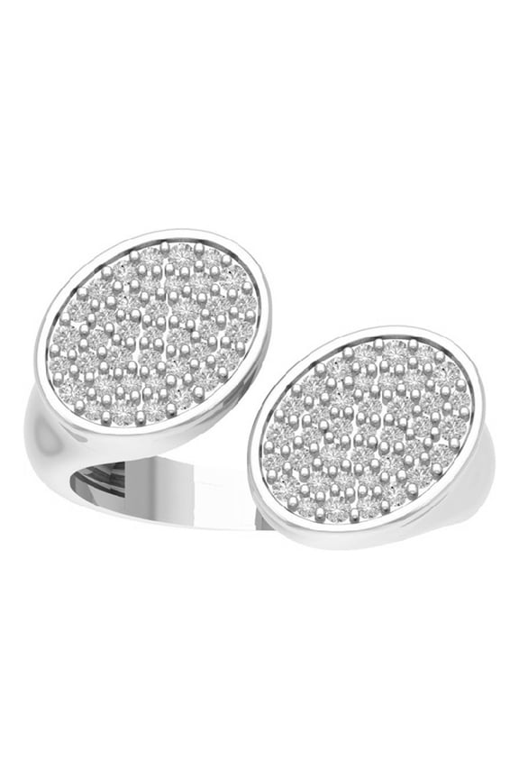 FINE JEWELRY 10K White Gold Cluster Lab Grown Diamond Space Band Ring (1/2 cttw, D-F Color, VS Clarity), Size 5