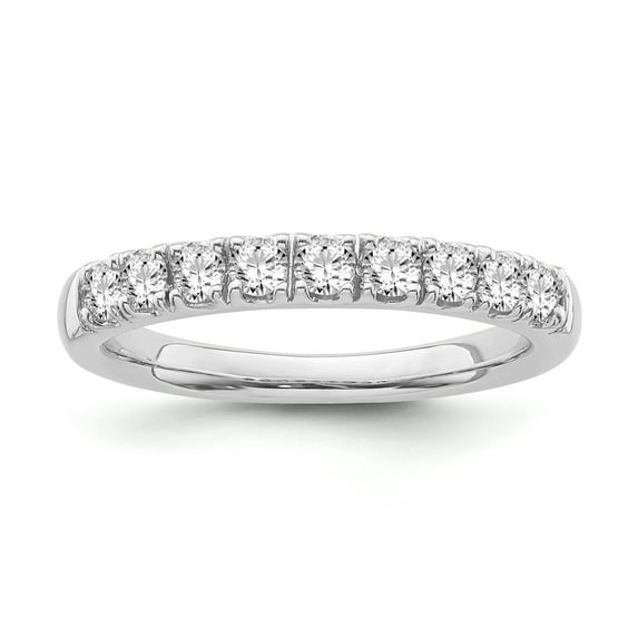 Araiya Fine Jewelry 10K White Gold Diamond 7-Stone Band Ring (1/2 cttw, I-J Color,I2-I3 Clarity) Size 6.5
