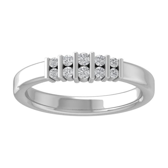 ARAIYA FINE JEWELRY 10K White Gold Diamond Anniversary Band Ring (1/4 cttw, I-J Color, I2-I3 Clarity) Size 6