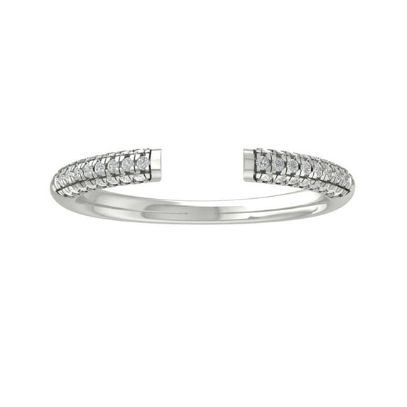 ARAIYA FINE JEWELRY 10K White Gold Diamond Bypass Ring (1/5 cttw, I-J Color, I2-I3 Clarity) Size 6.5
