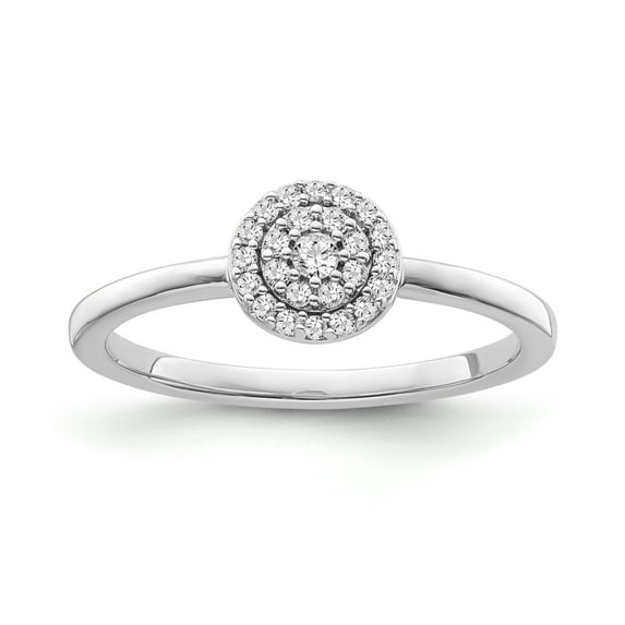 Araiya Fine Jewelry 10K White Gold Diamond Cluster Ring (1/8 cttw, I-J Color, I2-I3 Clarity) Size 6.5