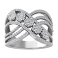 thumbnail image 1 of ARAIYA FINE JEWELRY 10K White Gold Diamond Composite Cluster Engagement Ring (1 cttw, I-J Color, I2-I3 Clarity) Size 7, 1 of 6