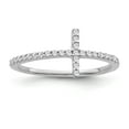 thumbnail image 1 of ARAIYA FINE JEWELRY 10K White Gold Diamond Cross Band Ring (1/8 cttw, I-J Color, I2-I3 Clarity), Size 8, 1 of 8