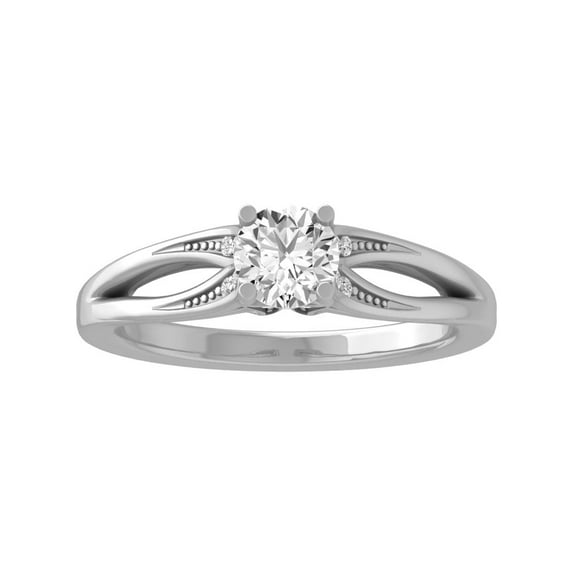 ARAIYA FINE JEWELRY 10K White Gold Diamond Engagement Ring (1/2 cttw, I-J Color, I2-I3 Clarity) Size 8