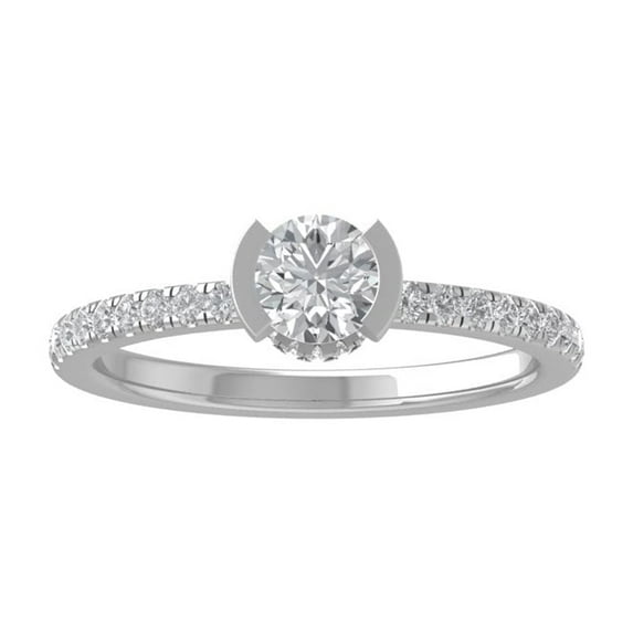 ARAIYA FINE JEWELRY 10K White Gold Diamond Engagement Ring (3/4 cttw, I-J Color, I2-I3 Clarity) Size 5.5