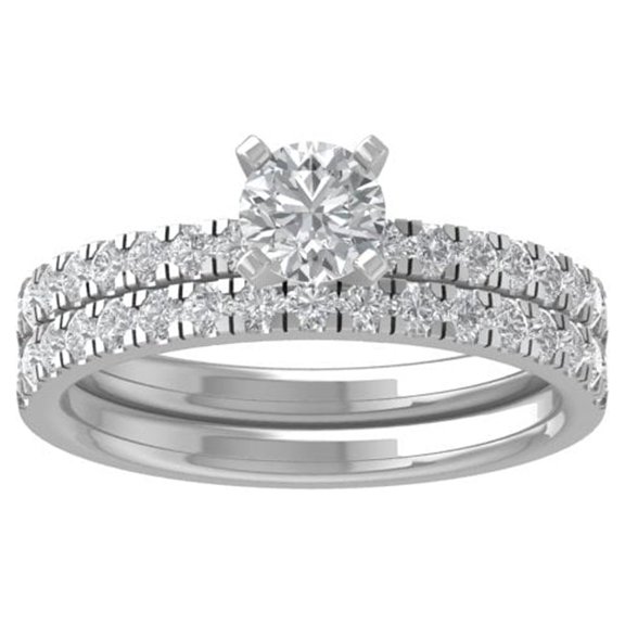 ARAIYA FINE JEWELRY 10K White Gold Diamond Engagement Ring (3/4 cttw, I-J Color, I2-I3 Clarity) Size 5