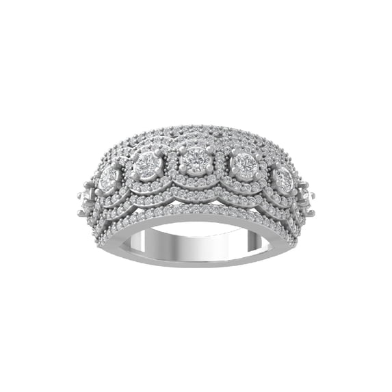 ARAIYA FINE JEWELRY 10K White Gold Diamond Fashion Band Ring (1 1/2 cttw, I-J Color, I2-I3 Clarity) Size 8.5