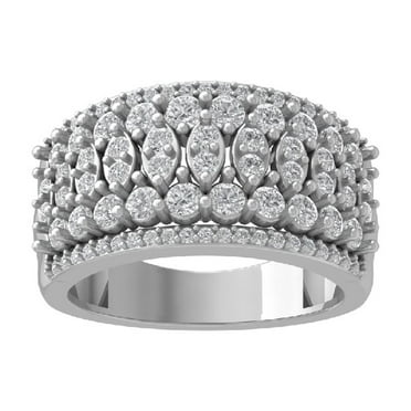 ARAIYA FINE JEWELRY 10K White Gold Diamond Fashion Band Ring (1 1/2 cttw, I-J Color, I2-I3 Clarity) Size 8.5