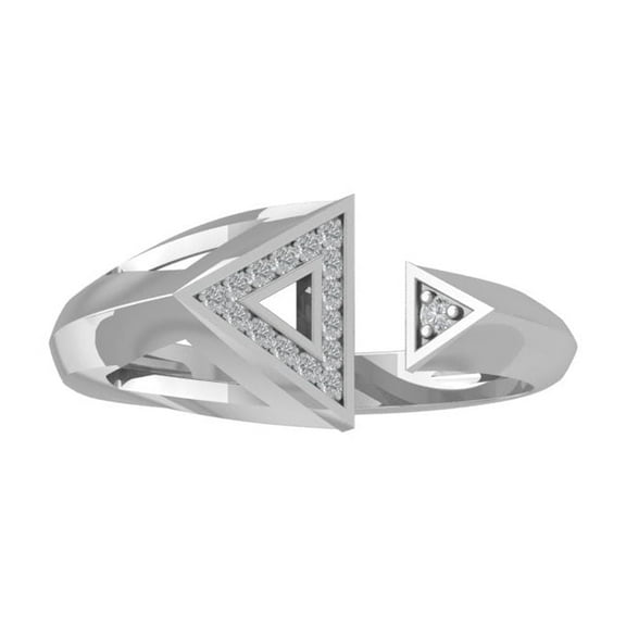 ARAIYA FINE JEWELRY 10K White Gold Diamond Fashion Band Ring (1/20 cttw, I-J Color, I2-I3 Clarity) Size 6.5