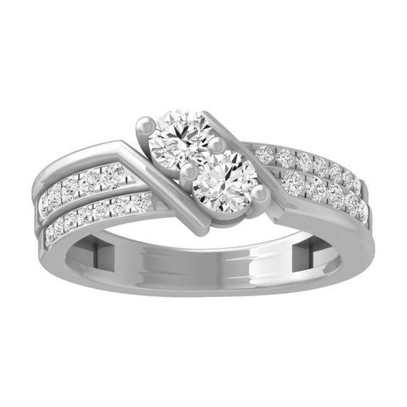 ARAIYA FINE JEWELRY 10K White Gold Diamond Fashion Band Ring (3/4 cttw, I-J Color, I2-I3 Clarity) Size 6