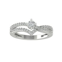 ARAIYA FINE JEWELRY 10K White Gold Diamond Fashion Wedding Band Ring (1/2 cttw, I-J Color, I2-I3 Clarity) Size 5.5