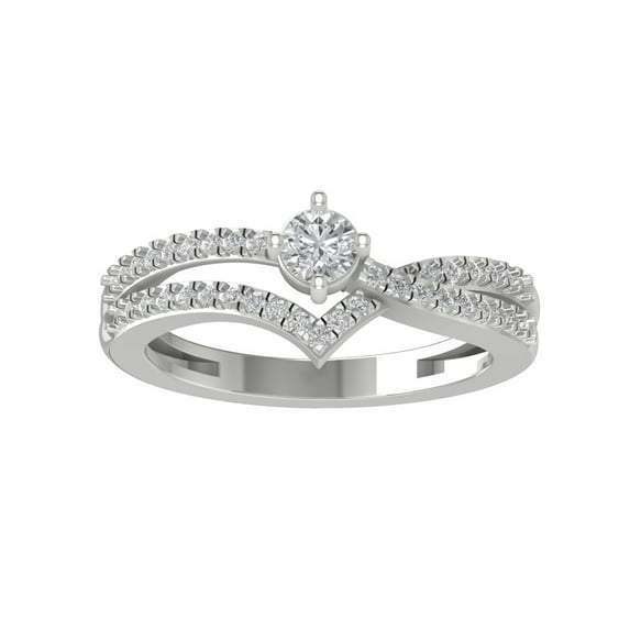 ARAIYA FINE JEWELRY 10K White Gold Diamond Fashion Wedding Band Ring (1/2 cttw, I-J Color, I2-I3 Clarity) Size 6.5