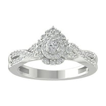 ARAIYA FINE JEWELRY 10K White Gold Diamond Halo Engagement Ring (1/2 cttw, I-J Color, I2-I3 Clarity) Size 8