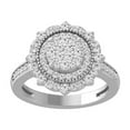 thumbnail image 1 of ARAIYA FINE JEWELRY 10K White Gold Diamond Halo Engagement Ring (3/4 cttw, I-J Color, I2-I3 Clarity) Size 7.5, 1 of 1