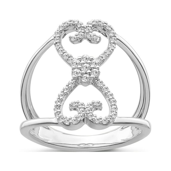 ARAIYA FINE JEWELRY 10K White Gold Diamond Heart Ring (1/3 cttw, I-J Color, I2-I3 Clarity), Size 5.5