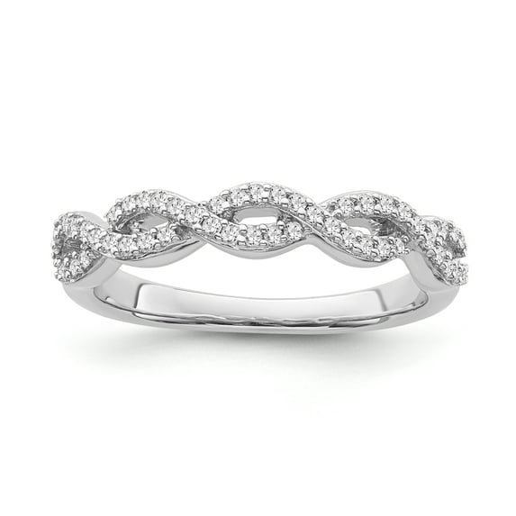 Araiya Fine Jewelry 10K White Gold Diamond Infinity Band Ring (1/5 cttw, I-J Color, I2-I3 Clarity) Size 8.5