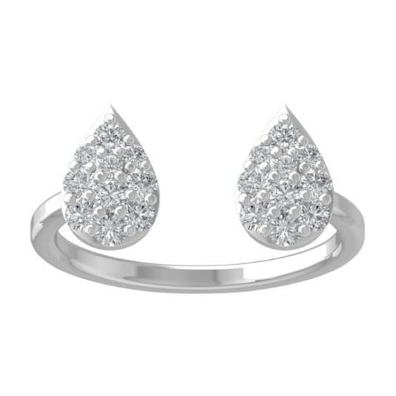 ARAIYA FINE JEWELRY 10K White Gold Diamond Open Band Ring (1/2 cttw, I-J Color, I2-I3 Clarity) Size 5.5