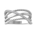 thumbnail image 1 of ARAIYA FINE JEWELRY 10K White Gold Diamond Rope Ring (1/6 cttw, I-J Color, I2-I3 Clarity) Size 7, 1 of 5