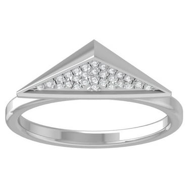 ARAIYA FINE JEWELRY 10K White Gold Diamond Wedding Band Ring (1/10 cttw, I-J Color, I2-I3 Clarity) Size 5
