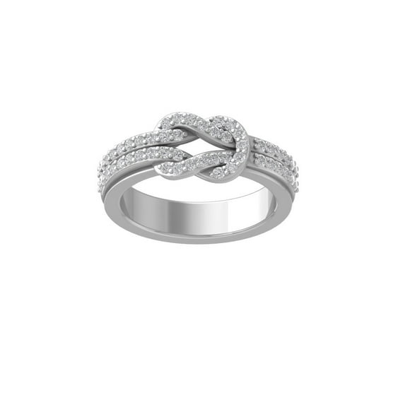 ARAIYA FINE JEWELRY 10K White Gold Diamond Wedding Band Ring (1/2 cttw, I-J Color, I2-I3 Clarity) Size 7.5