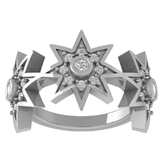ARAIYA FINE JEWELRY 10K White Gold Diamond Wedding Band Ring (1/2 cttw, I-J Color, I2-I3 Clarity) Size 8.5