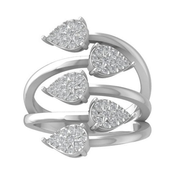 ARAIYA FINE JEWELRY 10K White Gold Diamond Wedding Band Ring (1/2 cttw, I-J Color, I2-I3 Clarity) Size 9.5