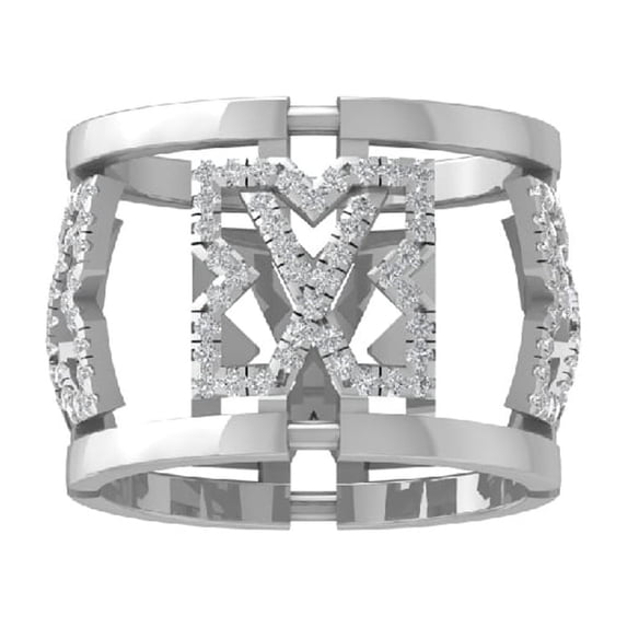 ARAIYA FINE JEWELRY 10K White Gold Diamond Wedding Band Ring (1/2 cttw, I-J Color, I2-I3 Clarity) Size 9.5