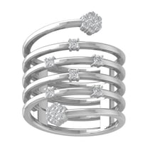 ARAIYA FINE JEWELRY 10K White Gold Diamond Wedding Band Ring (1/3 cttw, I-J Color, I2-I3 Clarity) Size 5