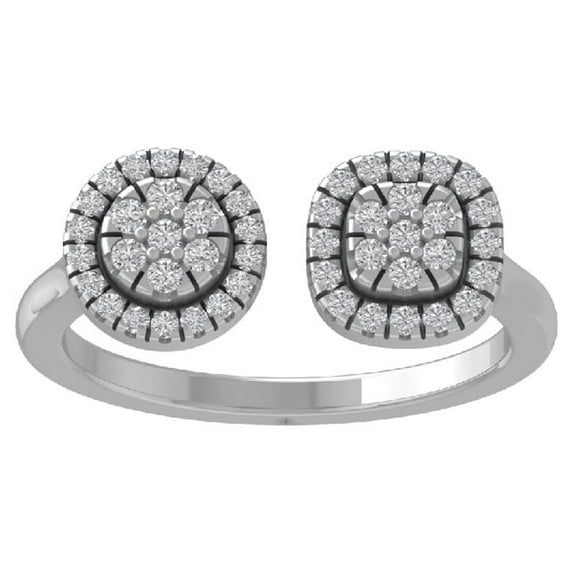 ARAIYA FINE JEWELRY 10K White Gold Diamond Wedding Band Ring (1/3 cttw, I-J Color, I2-I3 Clarity) Size 5