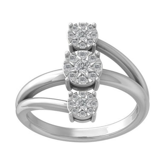 ARAIYA FINE JEWELRY 10K White Gold Diamond Wedding Band Ring (1/3 cttw, I-J Color, I2-I3 Clarity) Size 7.5