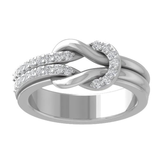 ARAIYA FINE JEWELRY 10K White Gold Diamond Wedding Band Ring (1/3 cttw, I-J Color, I2-I3 Clarity) Size 7.5