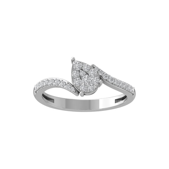 ARAIYA FINE JEWELRY 10K White Gold Diamond Wedding Band Ring (1/3 cttw, I-J Color, I2-I3 Clarity) Size 8