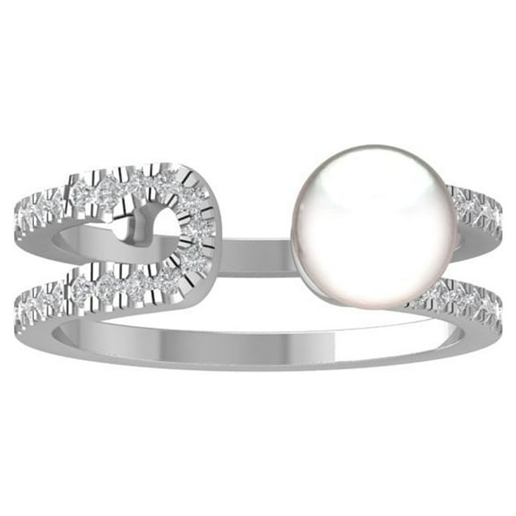 ARAIYA FINE JEWELRY 10K White Gold Diamond Wedding Band Ring (1/4 cttw, I-J Color, I2-I3 Clarity) Size 5