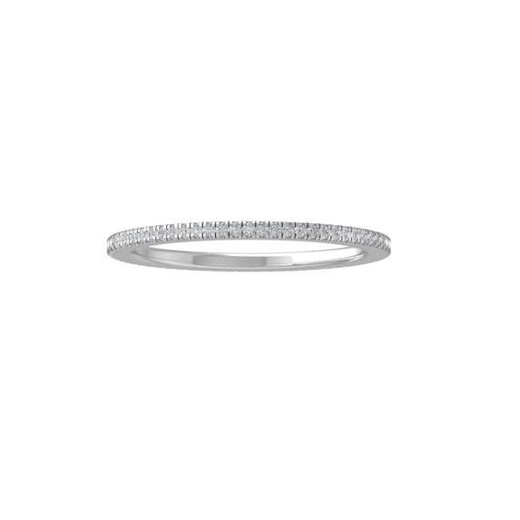 ARAIYA FINE JEWELRY 10K White Gold Diamond Wedding Band Ring (1/5 cttw, I-J Color, I2-I3 Clarity) Size 10
