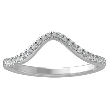 ARAIYA FINE JEWELRY 10K White Gold Diamond Wedding Band Ring (1/6 cttw, I-J Color, I2-I3 Clarity) Size 5