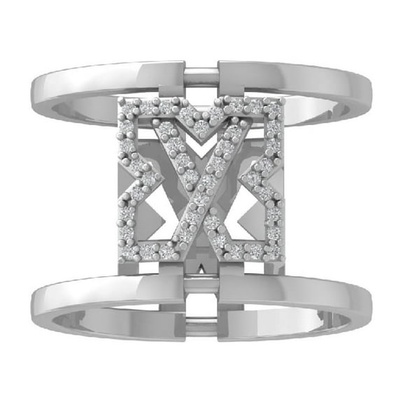 ARAIYA FINE JEWELRY 10K White Gold Diamond Wedding Band Ring (1/6 cttw, I-J Color, I2-I3 Clarity) Size 5