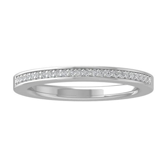ARAIYA FINE JEWELRY 10K White Gold Diamond Wedding Band Ring (1/6 cttw, I-J Color, I2-I3 Clarity) Size 8.5