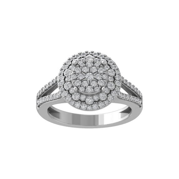 ARAIYA FINE JEWELRY 10K White Gold Diamond Wedding Band Ring (3/4 cttw, I-J Color, I2-I3 Clarity) Size 6