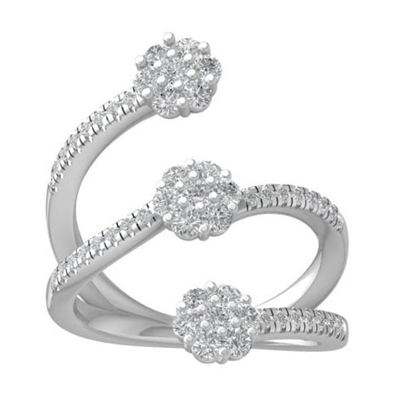 ARAIYA FINE JEWELRY 10K White Gold Diamond Wedding Band Ring (3/4 cttw, I-J Color, I2-I3 Clarity) Size 8.5
