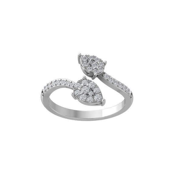 ARAIYA FINE JEWELRY 10K White Gold Diamond Wedding Band Ring (3/8 cttw, I-J Color, I2-I3 Clarity) Size 10