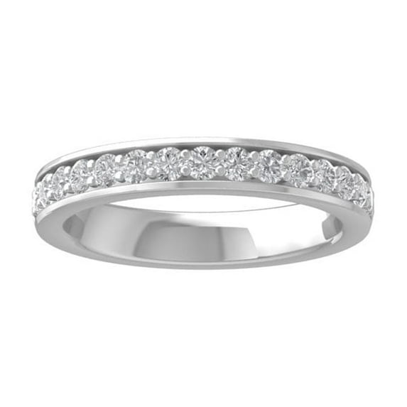 ARAIYA FINE JEWELRY 10K White Gold Diamond Wedding Band Ring (7/8 cttw, I-J Color, I2-I3 Clarity) Size 7.5