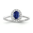 thumbnail image 1 of ARAIYA FINE JEWELRY 10K White Gold Diamond and Blue Sapphire Halo Ring (1/6 cttw, I-J Color, I2 Clarity), Size 10, 1 of 5