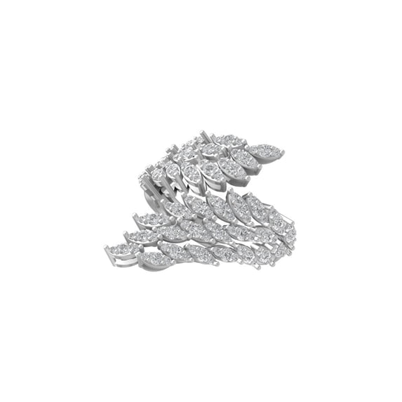ARAIYA FINE JEWELRY 14K White Gold Lab-Grown Diamond Anniversary Ring (1 1/2 cttw ,D-F Color, VS Clarity) Size 6.5
